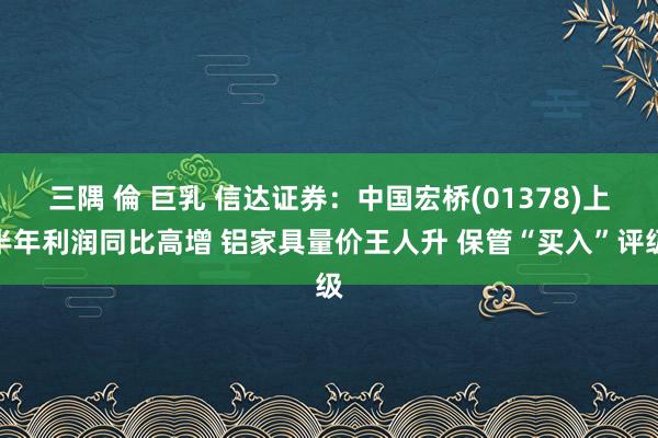 三隅 倫 巨乳 信达证券：中国宏桥(01378)上半年利润同比高增 铝家具量价王人升 保管“买入”评级