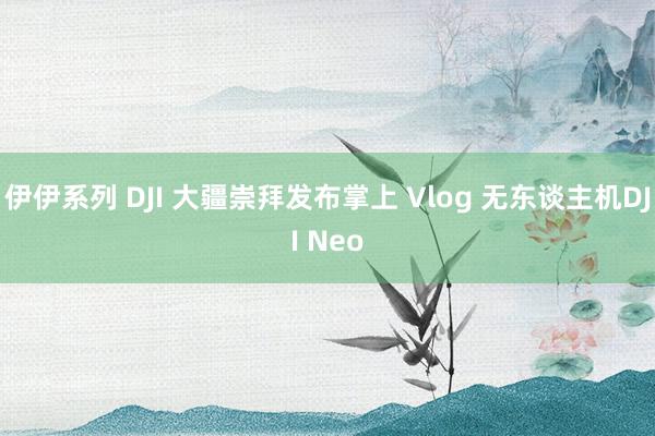 伊伊系列 DJI 大疆崇拜发布掌上 Vlog 无东谈主机DJI Neo