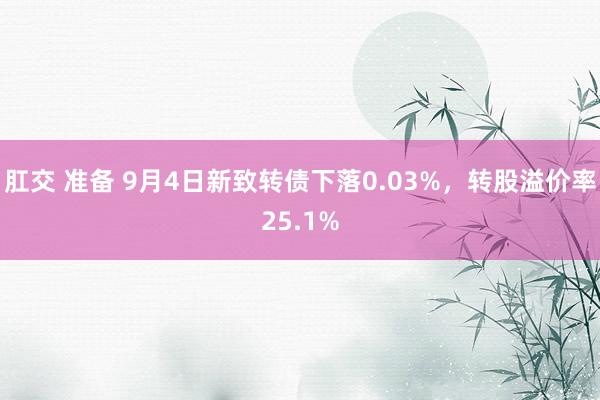 肛交 准备 9月4日新致转债下落0.03%，转股溢价率25.1%