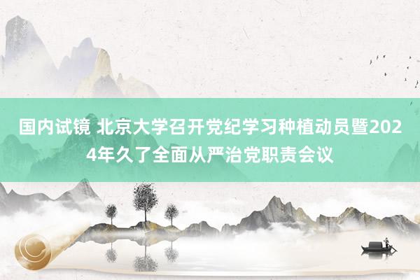 国内试镜 北京大学召开党纪学习种植动员暨2024年久了全面从严治党职责会议